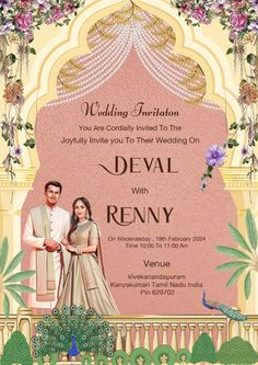 wedding invitation| save the date template| marriage invitation card Wedding Card Maker, Creative Wedding Invitations Design, Card Reference, Wedding Illustration Card, Royal Wedding Invitation, Marriage Card, Caricature Illustration, Shadi Card, Digital Wedding Invitations Templates