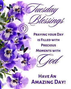 purple flowers with the words today blessing on it