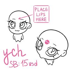 an image of a cartoon character with the word yoch above it and another drawing of a face