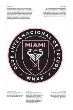 the miami club logo is shown in pink and black