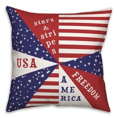 a pillow with stars and stripes on it