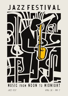 the poster for jazz festival, featuring an image of a saxophone player