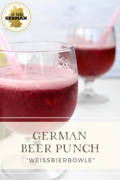 the german beer punch is served in glasses