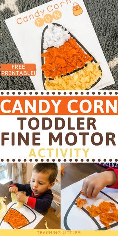 the candy corn toddler fine motor activity