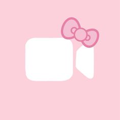 a pink hello kitty wallpaper with an empty speech bubble