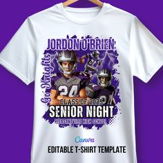 Football Senior Night Shirt Ideas, Senior Night Shirts Volleyball, Senior Night Football Shirts, Sublimation Heat Press Chart, Senior Night Shirts, Sublimation Shirt Designs, Senior Night Football, Football Shirt Designs, Senior Football