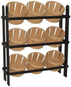 a rack with several baskets on it