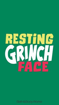 the title for resting grin face is shown in red, yellow and green with an image of