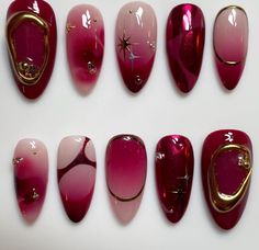 Kutek Disney, Maroon Nails, Nagel Tips, Pretty Gel Nails, Nail Swag, Minimalist Nails, Nail Art Hacks, Funky Nails, Pretty Acrylic Nails