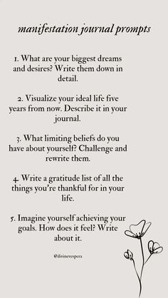 Remember, journaling is a personal journey, so feel free to adapt these prompts to suit your needs and desires. 🤍 #journalprompts #journaling #manifestation #manifest #aesthetic #journal #selflove #selfcare #selfcaretips Journal Writing Prompts Manifestation, Affirmations To Journal, Journaling For Manifesting, Manifesting Aesthetic Journal, Healing Journal Aesthetic, 1111 Journal Prompts, Dream Job Journal Prompts, Positive Journaling Ideas, Journal Sections Ideas