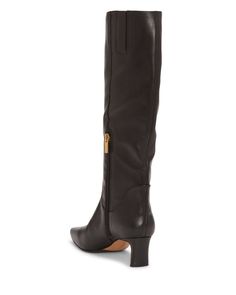 The Avriah boot is versatile enough for any cool weather look thanks to its smooth leather construction and subtle western styling. The snipped toe and flat block heel add modern edge to this knee high. Wide Calf Knee High Boots, Cool Weather, Wide Calf, Vince Camuto, Smooth Leather, Black Boots, Knee High, Block Heels, Boots