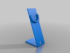 a blue cell phone stand on a gray background