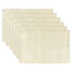 six white placemats on a white background