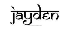 the word jayden written in black ink