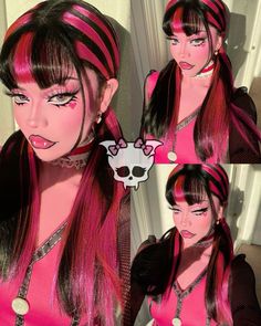 Characters With Pink Hair Halloween, Monster High Draculaura Outfits, Draculaura Halloween, Draculaura Makeup