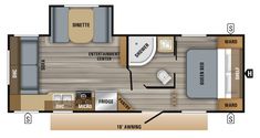 the floor plan for a travel trailer