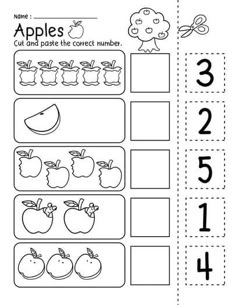 an apple themed worksheet for the number 1 to 10 with numbers and apples on it