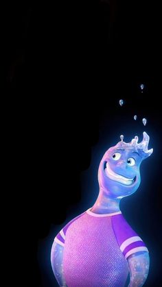 a cartoon character is floating in the air with bubbles coming out of his head and arms