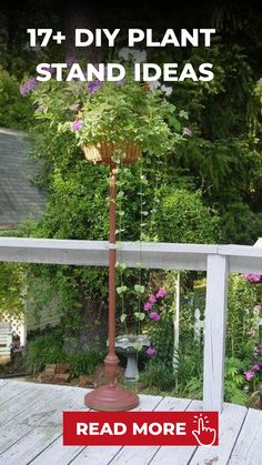 17+ DIY Plant Stand Ideas Diy Outdoor Shelf For Plants, Diy Tall Plant Stand Indoor, Plant Stand Ideas Outdoor, Homemade Plant Stands, Diy Plant Display, Unique Plant Stands Indoor, Diy Outdoor Plant Stands, Outdoor Plant Stand Ideas, Diy Plant Stand Indoor