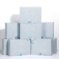 PRICES MAY VARY. Hold various gifts: these bridesmaid gift box set of 8 are made from corrugated cardboard material, wrapping ribbon is made of silk, which are sturdy enough, the bridal proposal box can easily hold heavier gifts like a bottle of champagne, glassware, bride gifts and more 3 Types bridesmaid boxes for your use: you will receive a set of 8 bridesmaid boxes, each is equipped with a silk rope, nice combination of bridesmaid proposal box set can meet your needs Easy assembly: gift box Small Bridesmaid Gifts, Engraved Champagne Flutes, Box Bridesmaid, Maid Of Honor Proposal, Bridal Boxes, Bridesmaid Boxes, Matron Of Honor, Bridesmaid Gift Boxes, Bridesmaid Box