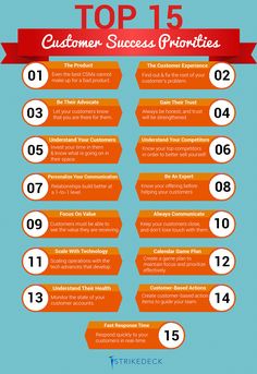 the top 15 customer success priorityes for 2013 infographical design by frecker