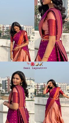 a woman in a pink and orange sari