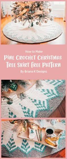 pine crochet christmas tree skirt free pattern