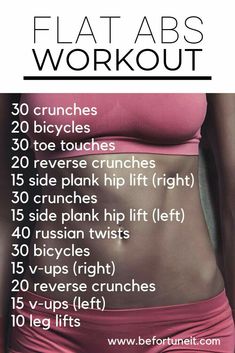 a woman's stomach with the text flat abs workout