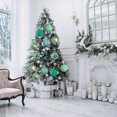 a decorated christmas tree in a living room