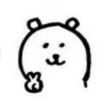 the outline of a bear is shown in black and white, with an animal's head drawn on it