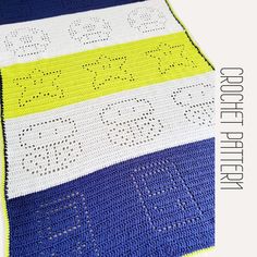 a crocheted blanket with numbers on it