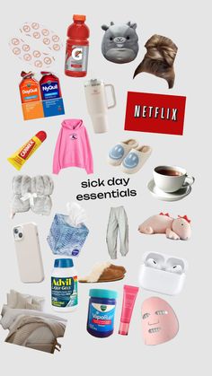 Im sick today!!🤧🤒#sick #sickday #essentials #sickdayessentials Sick Hacks, Sick Day Outfit, Cold Sick, Sick Day Essentials, Sick Food, Wellness Kit, Mad Money, Period Hacks, Sick Remedies