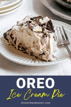 a piece of oreo ice cream pie on a plate