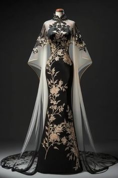 Fantasy Formal Wear, Dark Fantasy Gown, Royal Dresses Queens Fantasy, Villain Dresses, Gaun Abad Pertengahan, Fashion Dresses For Women, Fantasy Gowns, فستان سهرة, Fairytale Dress