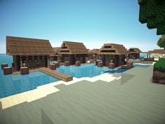 Minecraft Dock, Minecraft Schematics, Village Minecraft, Water Village, Minecraft Village, Mountain Dream Homes, Minecraft Houses Survival, Creeper Minecraft, Easy Minecraft Houses