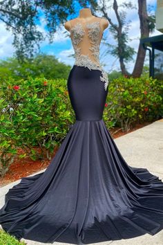 Black Sleeveless Strapless Appliques Mermaid Prom Dress فستان زهري, Prom Dress Sleeveless, Gown Floral, Prom Dress Pictures, Tule Rok, Mermaid Prom Dresses Lace, Floral Dress Formal, Prom Dresses Long Mermaid