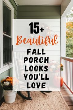 Beautiful Fall Porch Looks You'll Love Fall Decor Porch Ideas Diy, Fall Porch Chair Decor, Fall Front Porch Ideas Decorating, How To Decorate Porch For Fall, Cute Fall Porch Ideas, Fall Decor For Front Porch Autumn, Farmhouse Fall Front Porch Decor Ideas, How To Decorate A Small Front Porch For Fall, Decorating Porch For Fall