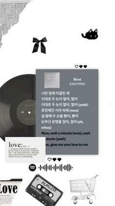 an advertisement for a record player with the words love in korean and english on it