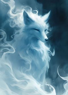 Beautiful 'Smoke Spirit Fox' Poster Print by AI and ME ✓ Printed on Metal ✓ Easy Magnet Mounting ✓ Worldwide Shipping. Buy online at DISPLATE. Black Fox Art, White Fox Art, Elemental Animals, Kitsune Fox Spirit, Sky Fox, Magic Fox, Tiger Sketch, Creature Fantasy, Fox Poster