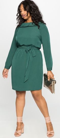 12 Plus Size Holiday Green Dresses {with Sleeves} - Plus Size Party Dresses - Plus Size Fashion for Women - alexawebb.com Green Dresses With Sleeves, Green Dress With Sleeves, Green Outfits For Women, Plus Size Holiday, Plus Size Party, Classy Dresses, Office Designs, Plus Size Party Dresses, Green Dresses