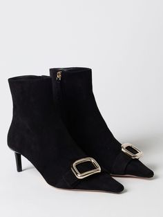 Flat Ankle Boots ROGER VIVIER Woman color Black Roger Vivier Flats, Black Flat Ankle Boots, Vivier Shoes, Boots For Woman, Roger Vivier Shoes, Flat Ankle Boots, Ankle Boots Flat, Roger Vivier, Italian Fashion Designers