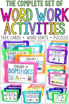 the complete set of word work activities to teach sight words and phonics for kids