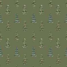 a green background with small trees on it