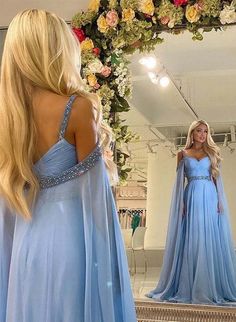 Blue chiffon long prom dress party event evening dress floor length formal gown,GD525 on Storenvy Party Gowns Evening Dresses, Party Gowns Evening, Katerina Rozmajzl, Prom Dresses Elegant, Bride Party, Professional Dress, Perfect Dresses, Chiffon Evening Dresses, Beaded Chiffon