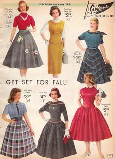 1957 Fashion Women, 1950 Fall Fashion, 50s Fall Fashion, 1950s Autumn Fashion, 1950s Fall Fashion, 1950s Fashion Women Dresses, Sock Hop Outfits