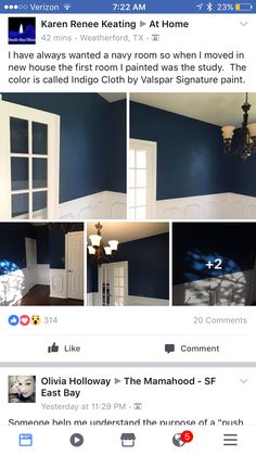 an instagram page with pictures of the same room in different stages of being painted