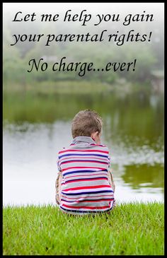 a little boy sitting on the grass looking out over a lake with an inspirational quote