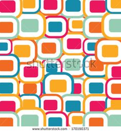 an abstract pattern with squares and rectangles in orange, pink, blue, green