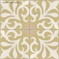 an image of a tile pattern that looks like it has been painted in gold and white