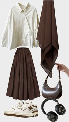 #modestwear #modestwear #modestwearinspiration #modestinspiration #hijabi #hijabiinspiration #outfit #outfitinspo #outfitinspiration Fashion For Hijab Outfits, Modest Fashion Hijab Casual, Fashion Inspo Hijab, Modest Fall Outfit Ideas, Hijabi Outfits Ideas, Modest Clothing Aesthetic, Casual Hijabi Outfits, Brown Outfit Hijab, Outfits Aesthetic Modest